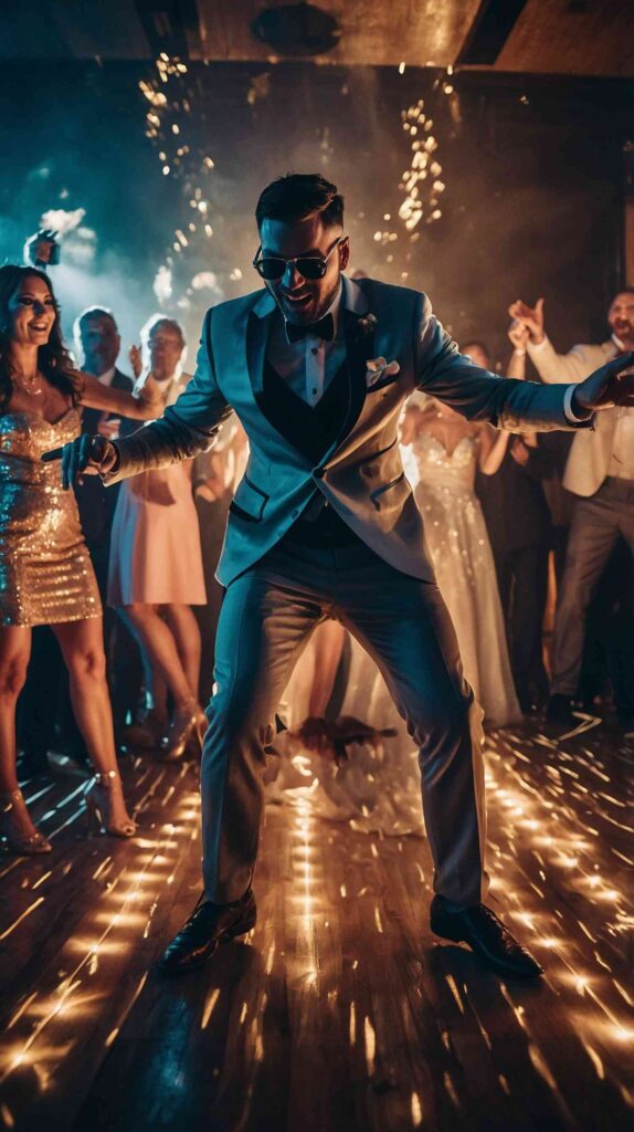 Danseur sur la piste de danse lors d'une soirée de mariage